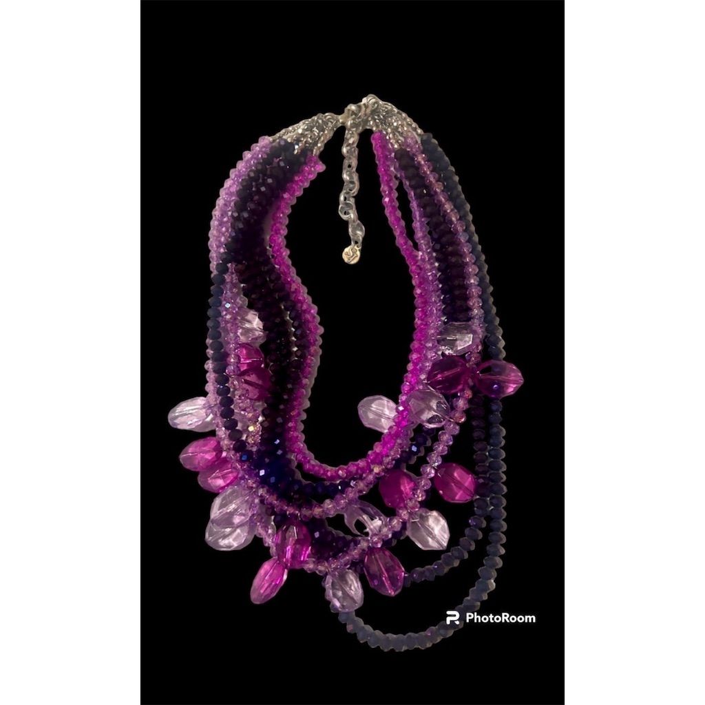 Sassy Jones Malia Purple Multi-Strand Necklace Euc 65$